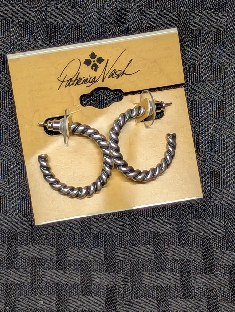 Silver Ox Patricia Nash Twisted Rope Hoop Earrings.